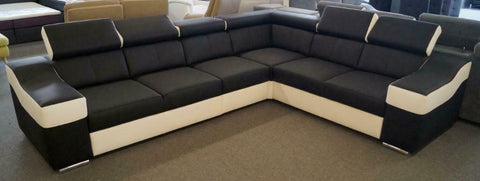 Sectional "Ewa II" in Black / White - IN STOCK